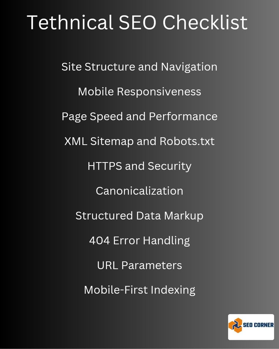 CornerSeo's tweet photo. Checkout this technical SEO checklist to enhance your website's search engine visibility, user experience, and overall performance.
#TechnicalSEO #SEOChecklist #WebsiteOptimization #DigitalMarketing #SearchEngineOptimization #SEOknowledge  #SEOexpertise #SEOGoals #SEOBoost https://t.co/VBwCPDLltK