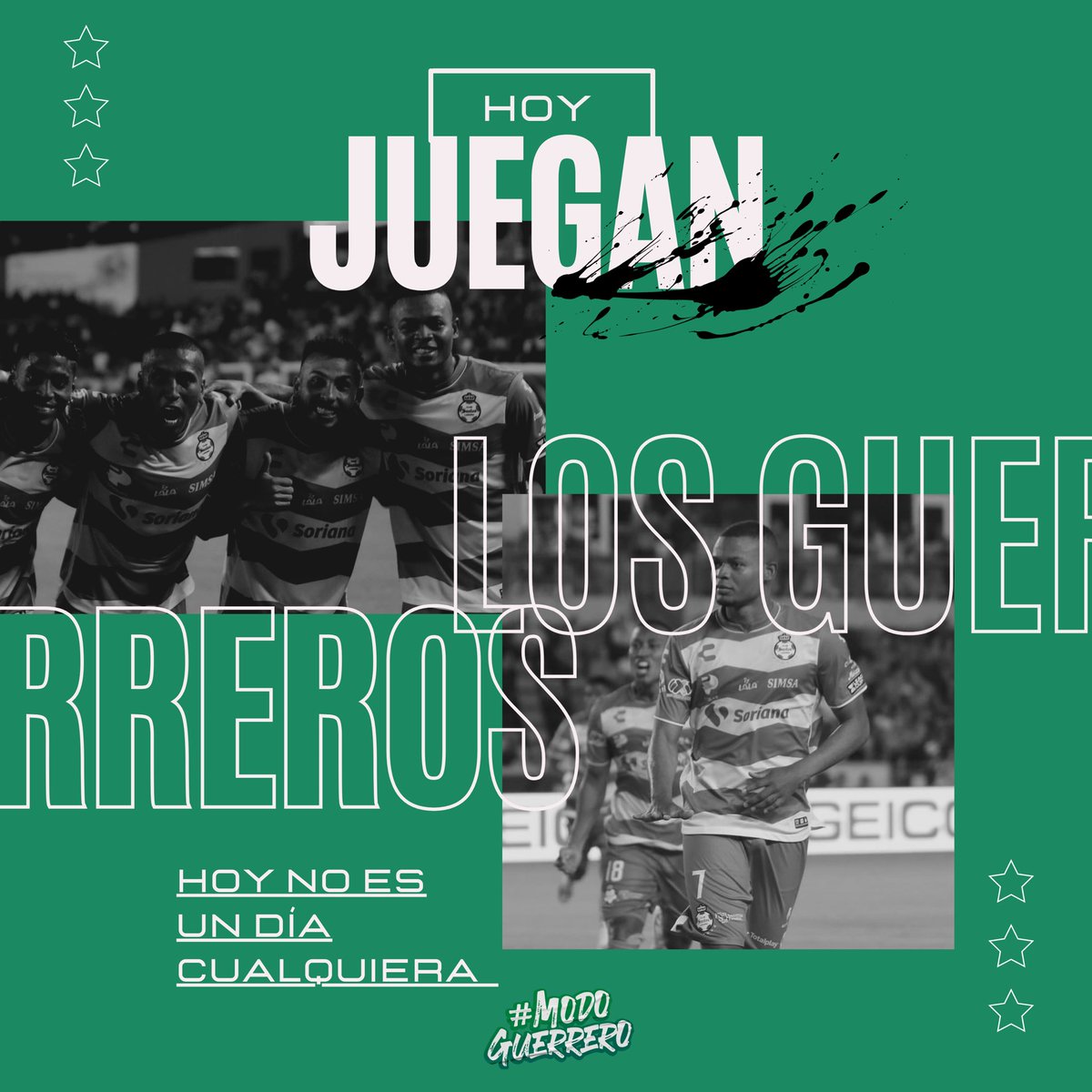 ¡𝙃𝙊𝙔 𝙉𝙊 𝙀𝙎 𝙐𝙉 𝘿Í𝘼 𝘾𝙐𝘼𝙇𝙌𝙐𝙄𝙀𝙍𝘼!🇳🇬
.
Señora y señores, hoy los Guerreros se juegan el pase a la siguiente ronda en la <a href="/LeaguesCup/">Leagues Cup</a>, todos juntos por esa ilusión. ¡VENGA GUERREROS!🔥🟢⚪️

#ModoGuerrero🇳🇬