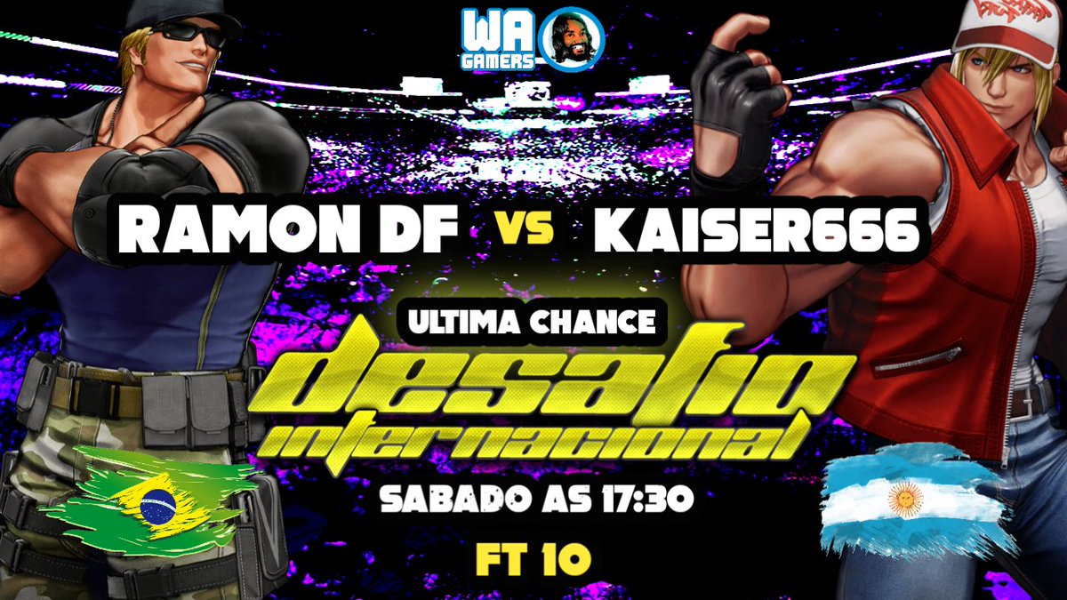WAGAMERS86's tweet photo. 🚨HOJE ÁS 17:30 TEM MAIS @Kaiser_666999 VS RAMONDF🇧🇷ÚLTIMA DELE NO CANAL ANTES DE IR PRA @EVO @JFightersOk @JFNapoleonn @podstartoficial @koftchile1 @HDGTeam_ #KOFXV #Evo2023 🛵LINK:https://t.co/i670xOUHxj https://t.co/fhP0goRwlZ