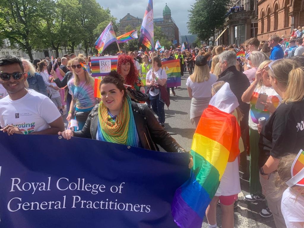 rcgp_ni's tweet photo. Thanks to all the members, friends and spectators who showed up to support #BelfastPride today. Such a great atmosphere #TeamGP https://t.co/pgq3SxE3g6