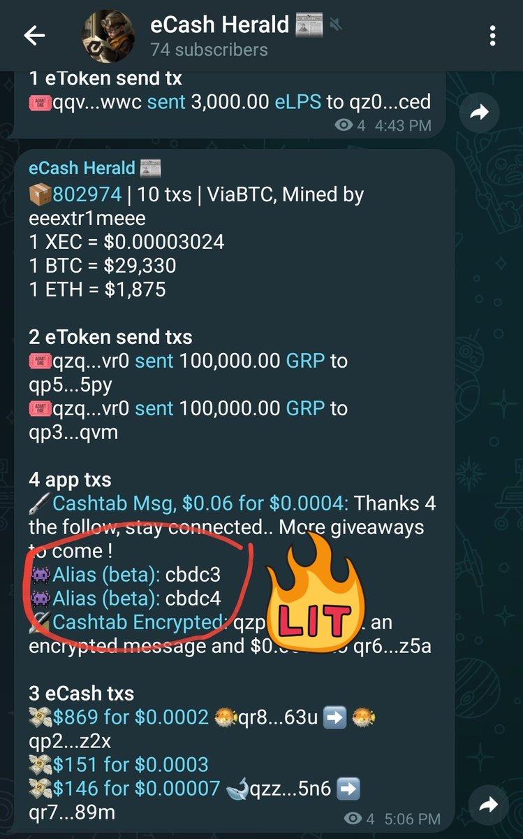 eCashInformer's tweet photo. eCash Aliases in beta testing phase... 👀

👉 https://t.co/RQxOEGkKIF

$XEC #eCash #CryptoNews https://t.co/WMUBnNp7XA
