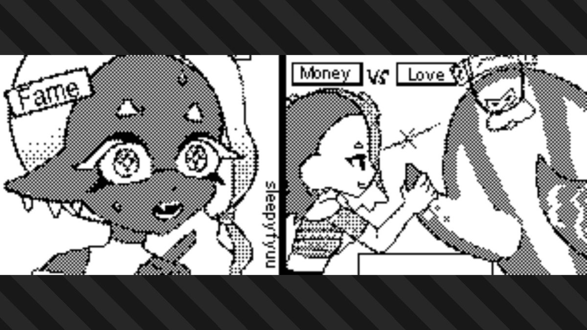 sleepyfyuu's tweet photo. Frye and team fame...will it ended up being a battle only between team money and love :( 
#Splatoon3 #NintendoSwitch https://t.co/JHl04N08Cl