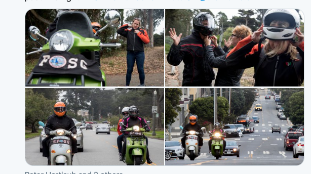 Celebrating 🙌😢all the great things @hknightsf has done for SF (so far)!  Thanks for #TotalSF podcast with @peterhartlaub re our book to WALK SFs #49MileScenicDrive as you prepped for your #49milemakeover. Our SF Scooter Girl adventure was epic! @jachristian pics are awesome!
