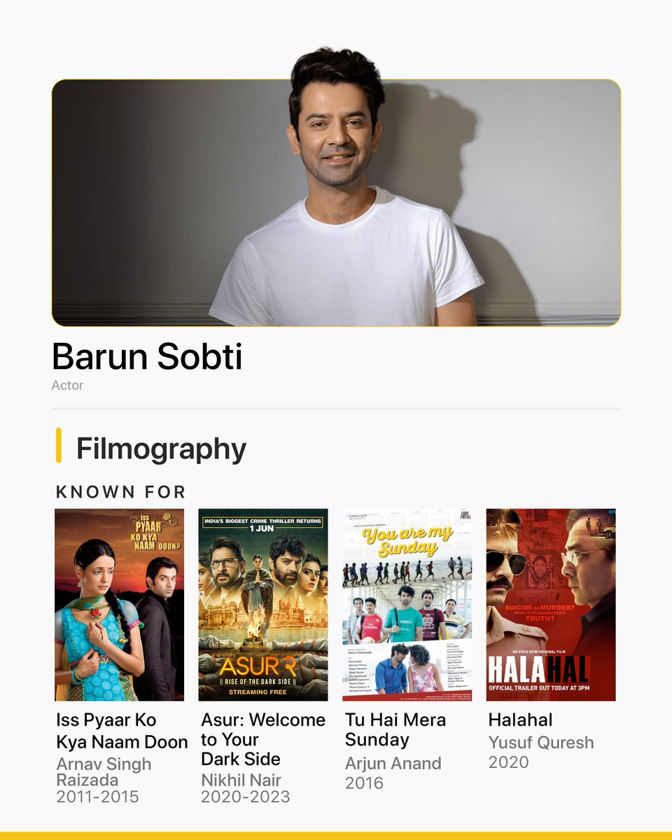 IMDb_in's tweet photo. Incase you just watched #Kohrra, here are a few more titles, spanning from TV to OTT, that @BarunSobtiSays is 'Known For' through the years 💛 https://t.co/CNbRzlA5XU
