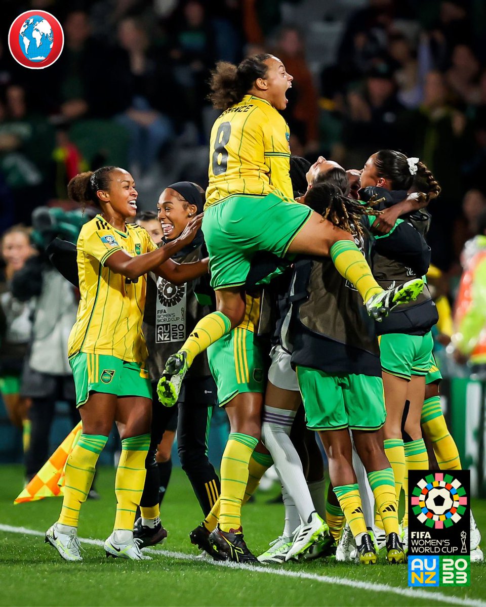 JamaicaObserver's tweet photo. Jamaica register their first victory at the Women’s World Cup as they prevail 1-0 against debutants Panama, who are subsequently eliminated with a match to spare. 

#FIFAWWC
#FIFA2023
#WOMENSWORLDCUP
#JamaicaObserver 
#AlwaysAhead
#OSports https://t.co/EkvJqP0tG9
