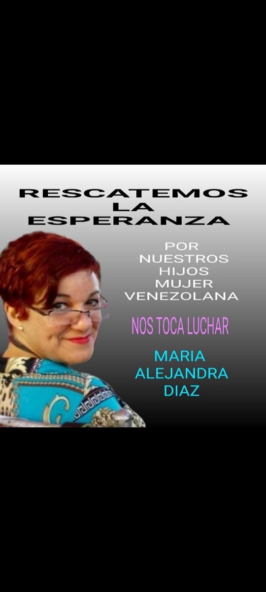 PulgarGregory's tweet photo. BUENOS DÍAS MI AMADA VENEZUELA DIOS TE BENDIGA 
VENEZUELA YA TIENE AROMA DE MUJER 
MARIA ALEJANDRA DÍAS MARIN PRÓXIMA PRESIDENTE DE VENEZUELA https://t.co/z0cUwMDafi