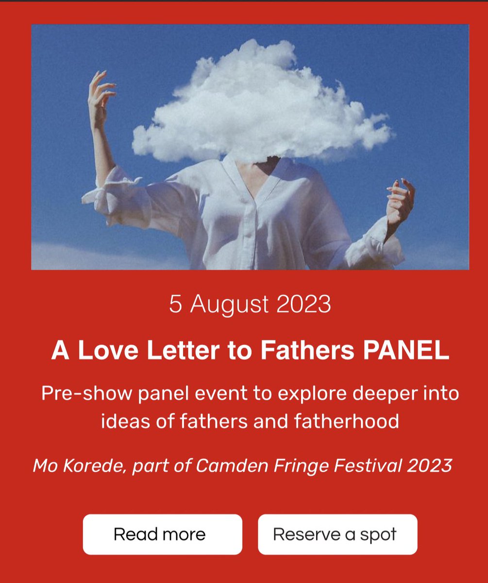 Join us for our pre-show panel event- ‘A Love Letter to Fathers’ , where we will explore deeper into our ideas of fathers and fatherhood,

Each person who attends the panel will get access to 20% of tickets for Saturday night showing

theatrotechnis.com/whatson/a-love…