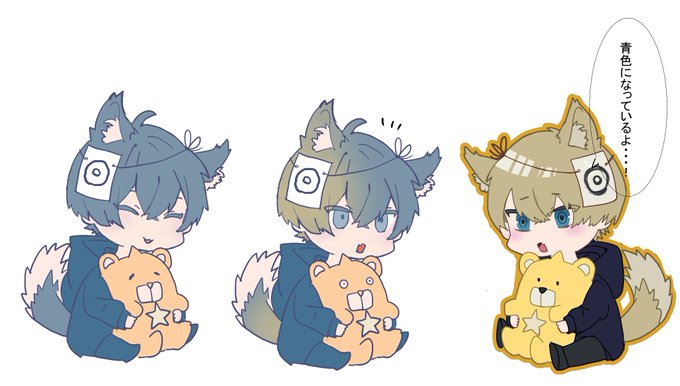 Eveくんの髪が青なのでFAの髪も青色に…!