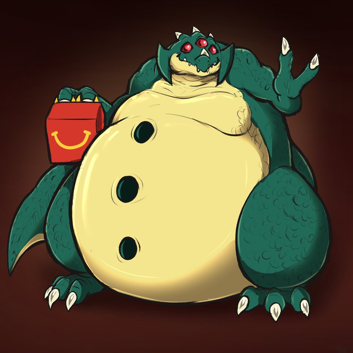 「Turns out Kraid just needed a happy meal」|Coatl (COMMS CLOSED)のイラスト