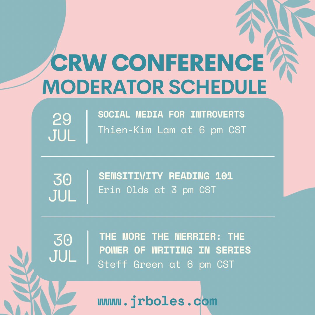 I’ll be moderating a few panels at the <a href="/ContemporaryRom/">Contemporary Romance Writers</a> Conference this weekend! I hope to see you there! 💙

#WritingCommunity #romancewriters #writerslife