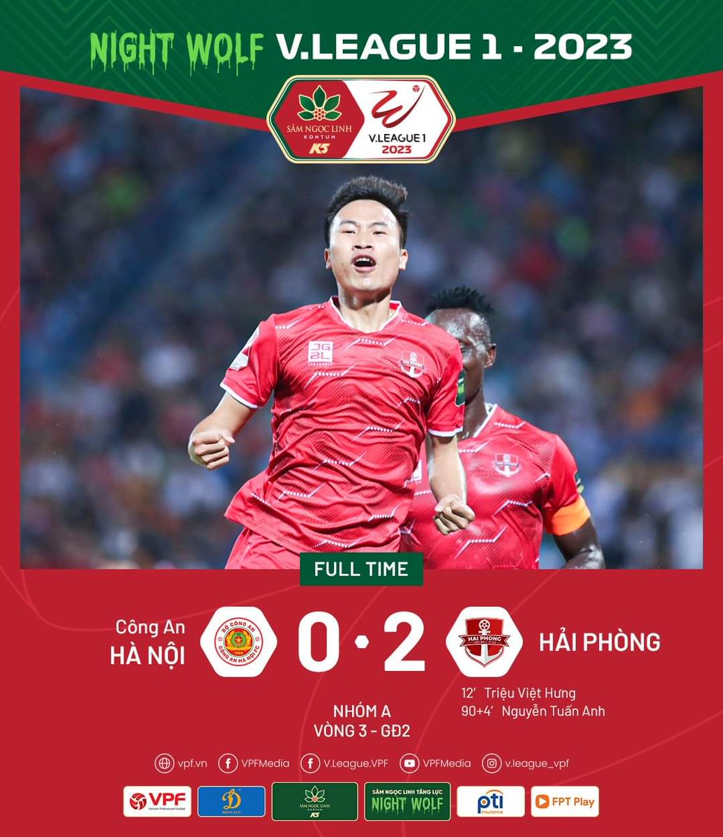 AFFPresse's tweet image. 2023 Night Wolf V.League 1 - FULLTIME RESULTS

#AFF
#VFF
Graphic Courtesy #VPF