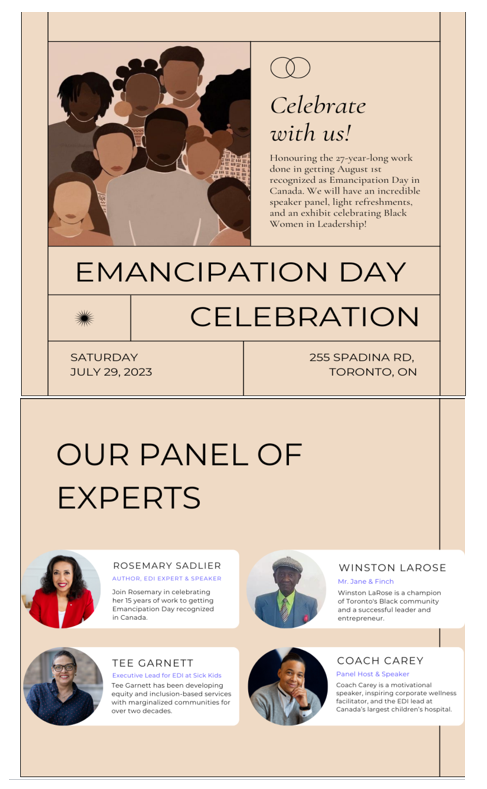 I am Blessed in so many ways, including this. Join us today 1-4pm and let's talk. with @Rosemarysadler, @WinstonLaRose & MC'd by @CoachCarey.

#EmancipationDay2023 #BlackLeadership #BlackWomeninLeadership