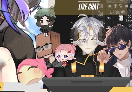 KiraStarwright's tweet photo. ME AND MY ART GROUP IS HEREEE !! IT'S LIKE MY BIRTHDAY TODAY

we are going to play LOL >:)))) 

green chibi - @minimaloist 
dude with sunglasses - @nisejouu 
pink cupid - @yumidaze_vt
xiaolongbao - @potatoChon
mono - @JedadaiahAngelo 

LIVE: https://t.co/Q2nxdVdYKu https://t.co/JX9MGgicmS