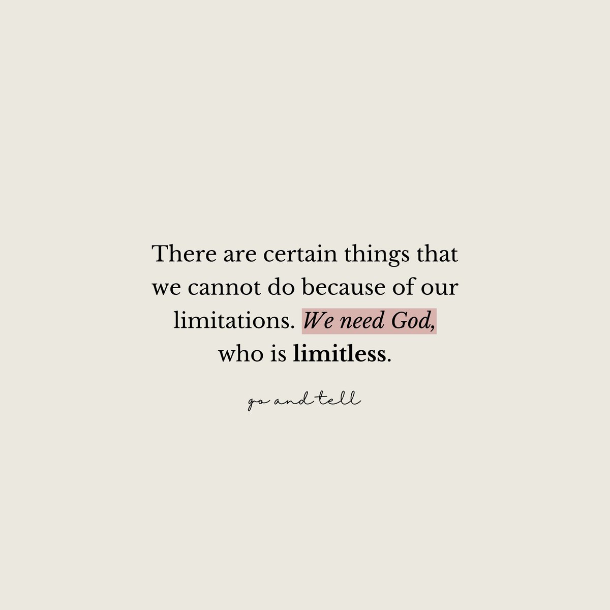 goandtellph's tweet photo. We all have limitations, which is why we need a limitless God. When He places you in a situation over which you have no control, it’s the perfect opportunity for you to trust Him even more. https://t.co/yodfJqSOzp