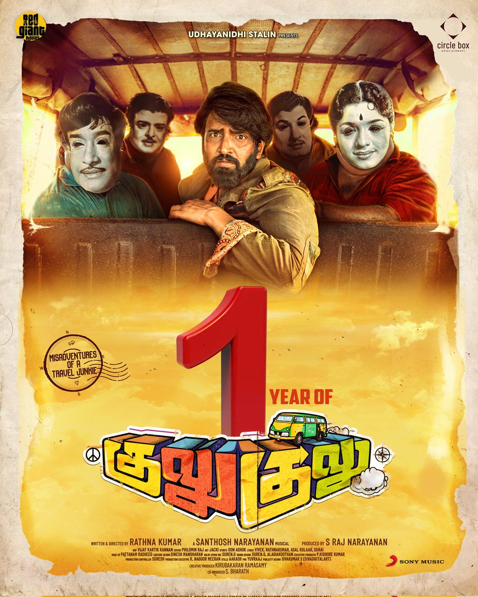 #1YearofGuluGulu. Thank you audience for this Memorable Bumpy Ride ☮️. Thanks to my team 🙌👍. Thanks to my Producer @rajnarayanan_ bro, @Music_Santhosh sir, @RedGiantMovies_ for making it happen🙏. Thank you @iamsanthanam na for accepting the Challenge ☺️🤙. The Real Gullubhai…