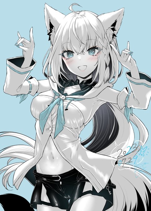 落描(もう何枚目か忘れた)。白上フブキさん。今さらながら5周年オメオメき～つね。絵日記本文   