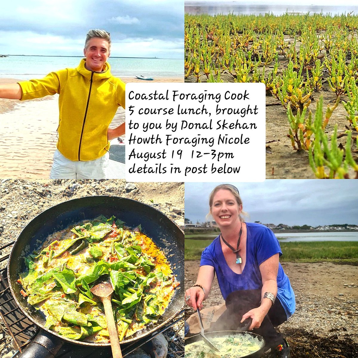 @HowthForaging Coastal Foraging and Cook August Saturday 19th 12 - 3 pm Donal Skehan and Nicole Dunne, Howth Foraging bring you this unique culinary experience. Join us on a magical Coastal Foraging Tour, gathering the most delicious edible plants & herbs #foraging #howth