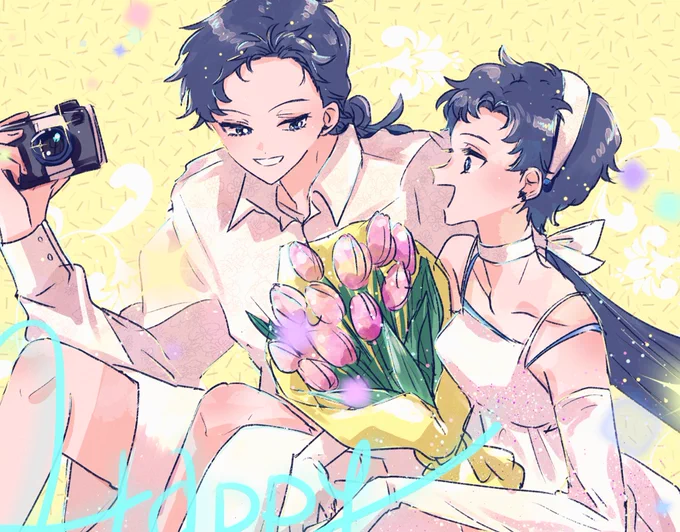 星野とファイターちゃんにもウェディング衣装着て欲しい誕生日だから!!!その① おめでとう〜  #星野光生誕祭 #セーラースターファイター生誕祭 #7月30日は星野光の誕生日