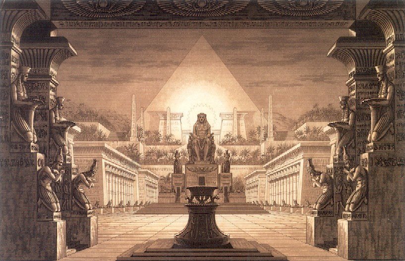 xe0_xeo's tweet photo. Set designs by Prussian architect Karl Friedrich Schinkel for Wolfgang Mozart's "The Magic Flute" https://t.co/dUIInHxbhT