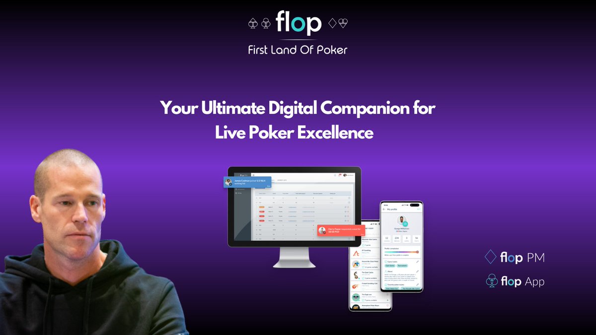 tritonpoker's tweet photo. Transform your live poker with First Land of Poker's solutions #FlopPM & #FlopApp. Level up your live poker experience with @flop_app, and experience the future of poker management with Flop PM, our advanced Yield Management system for Poker Rooms. Meet us at #TritonPokerLondon2023, let's deal a winning hand together! πβ οΈ