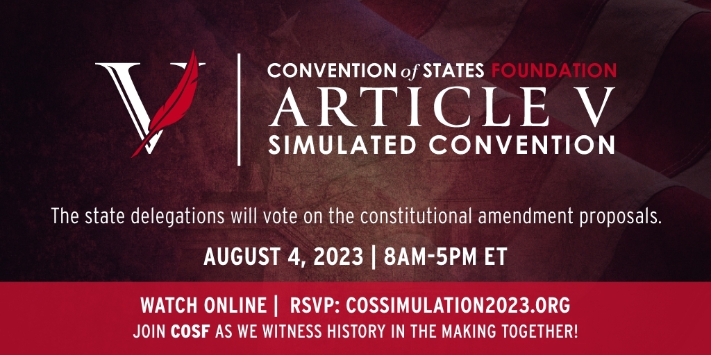 COSProject's tweet photo. We want as many people as possible to watch the Convention of States Foundation Simulated Article V Convention! If the livestream doesn’t fit your schedule, you can always watch on-demand during a time that works best for you. So what are you waiting for? https://t.co/5NKbxyMcv0 https://t.co/hBrUCjdX1L
