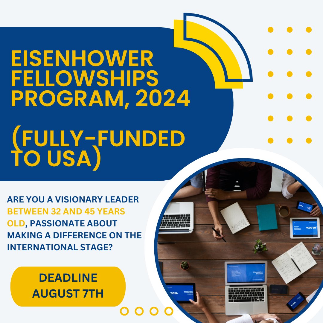 📅 In spring 2024, Eisenhower Fellowships is bringing together brilliant minds from around the world for a groundbreaking five-week program. 📝 Deadline: August 7th. rebrand.ly/376sb2a
#EisenhowerFellowships #GlobalProgram2024 #Leadership #InternationalImpact #Visionaries
