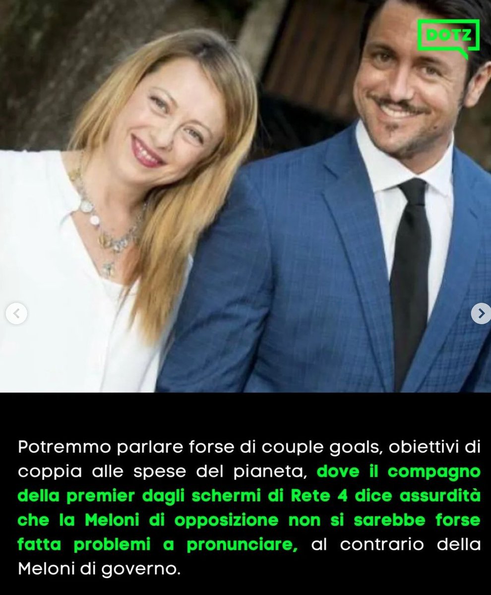 Casa Meloni e climate change, o come Andrea Giambruno dice dagli schermi di Rete 4 quello che la compagna Presidente del Consiglio non può più dire. Il mio nuovo pezzo per DOTZ Media. Grazie <a href="/fedebi__/">Federica Bonalumi</a> 

instagram.com/p/CvSOGmkMfmC/