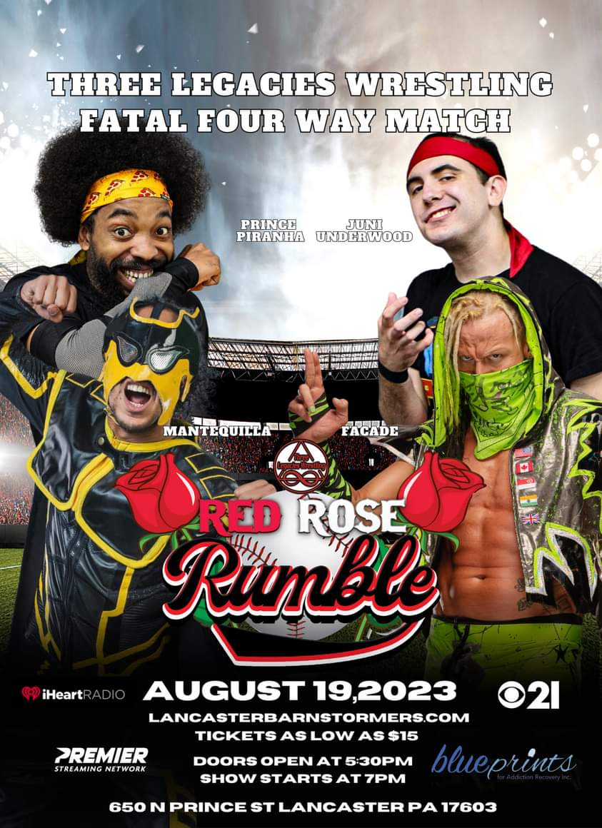 3Legacies's tweet photo. August 19, Red Rose Rumble. Biggest Show of the Year. MORE Matches to be announced THIS Weekend. Tickets available at https://t.co/2e6oFQ3xrR https://t.co/5vfp0K8fv3