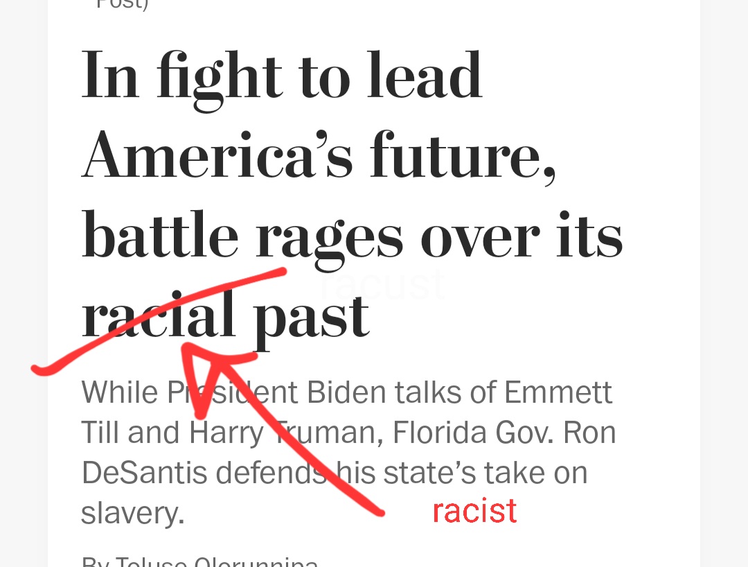 I think 'racist' is the correct word here. 'Racial' is vague and euphemistic. What exactly is included or meant by a 'racial past'? washingtonpost.com/politics/2023/…