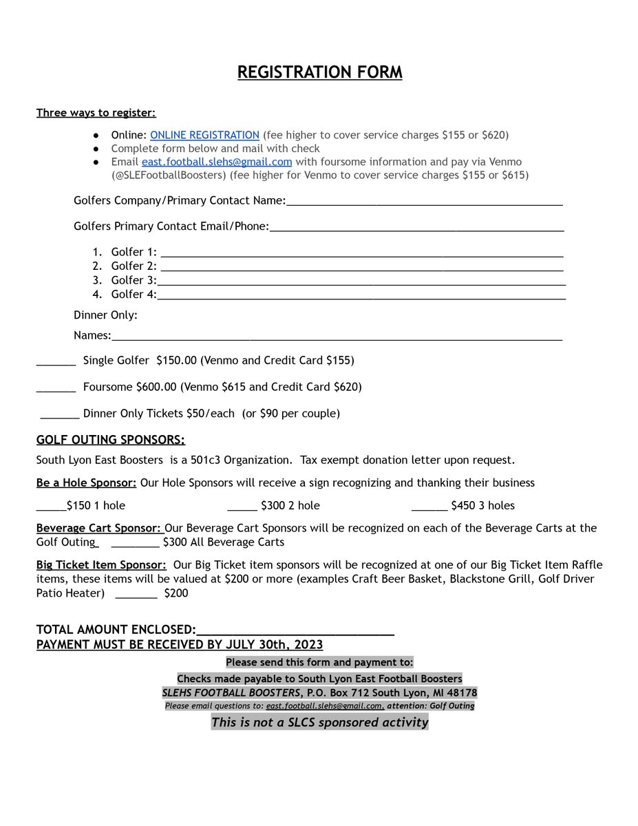 The 9th Annual East Football Golf Outing is ONE WEEK AWAY!!  Join us Saturday, August 5th at the LINKS of Novi for this great event to support the East Football Program!!  
Registration: buff.ly/3w6aZes