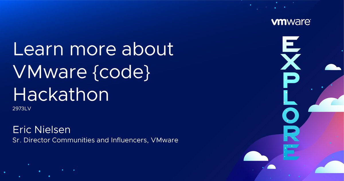 The <a href="/vmwarecode/">VMware {code}</a> Hackathon is back this year at #VMwareExplore. Get all the details and register now 👉 bit.ly/449aJg3
