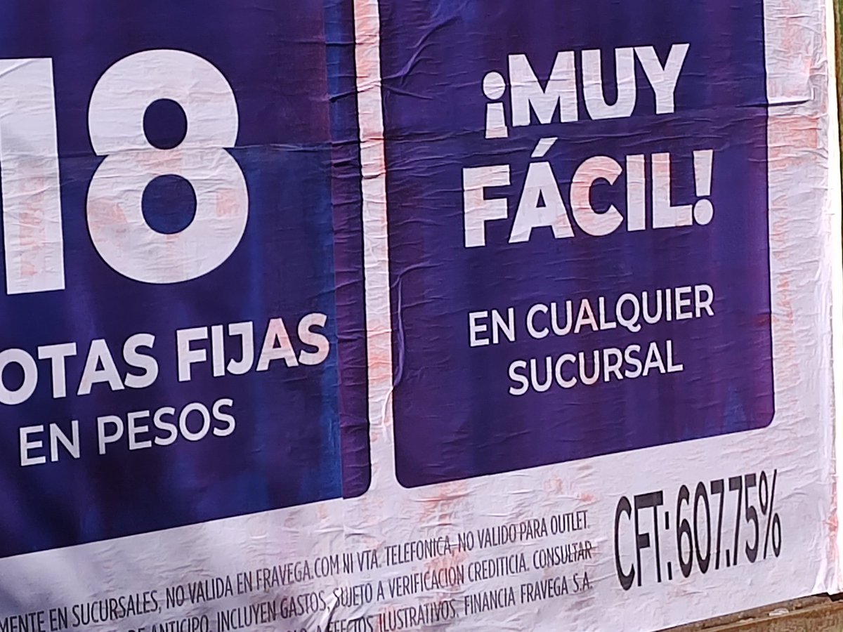 romedu's tweet photo. CFT de Frávega en 18 cuotas fijas 607% está bien eso? Se rompió #Argentina https://t.co/qSD2Wlr1NS