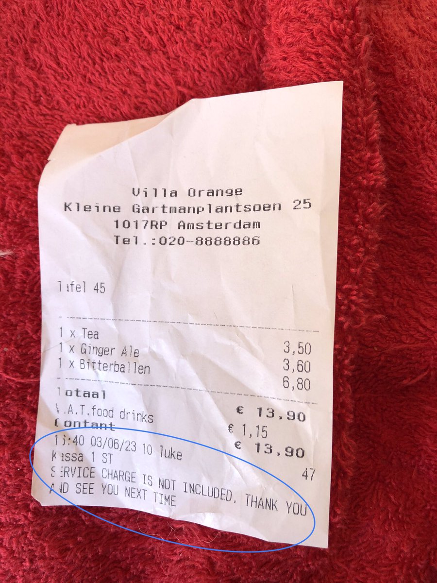 MonicaKeyzer's tweet photo. ☕️🥤🧆
SERVICE CHARGE IS NOT INCLUDED
SEE YOU NEXT TIME
THANK YOU
Zo geniepig deze tekst.
#thee #bitterballen #gemberbier #fooi #toeristenfuik https://t.co/GAfIkQdiQl