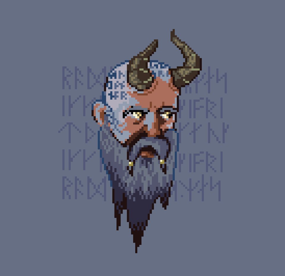 CinnamonChuck's tweet photo. Mimir #pixelart https://t.co/Ha15ymJlIy