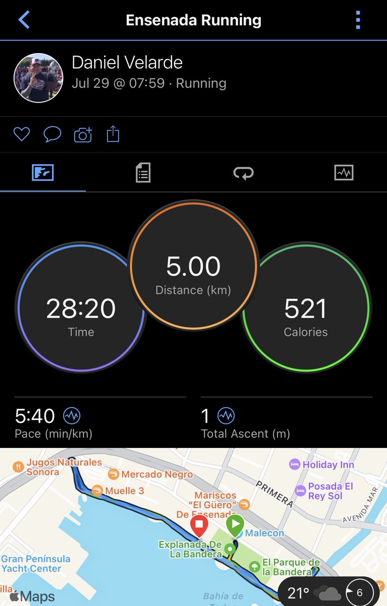 DanielitoNMex's tweet photo. #Sub30 #Garmin #BeatYesterday vacation run. https://t.co/NsMZrSHppp