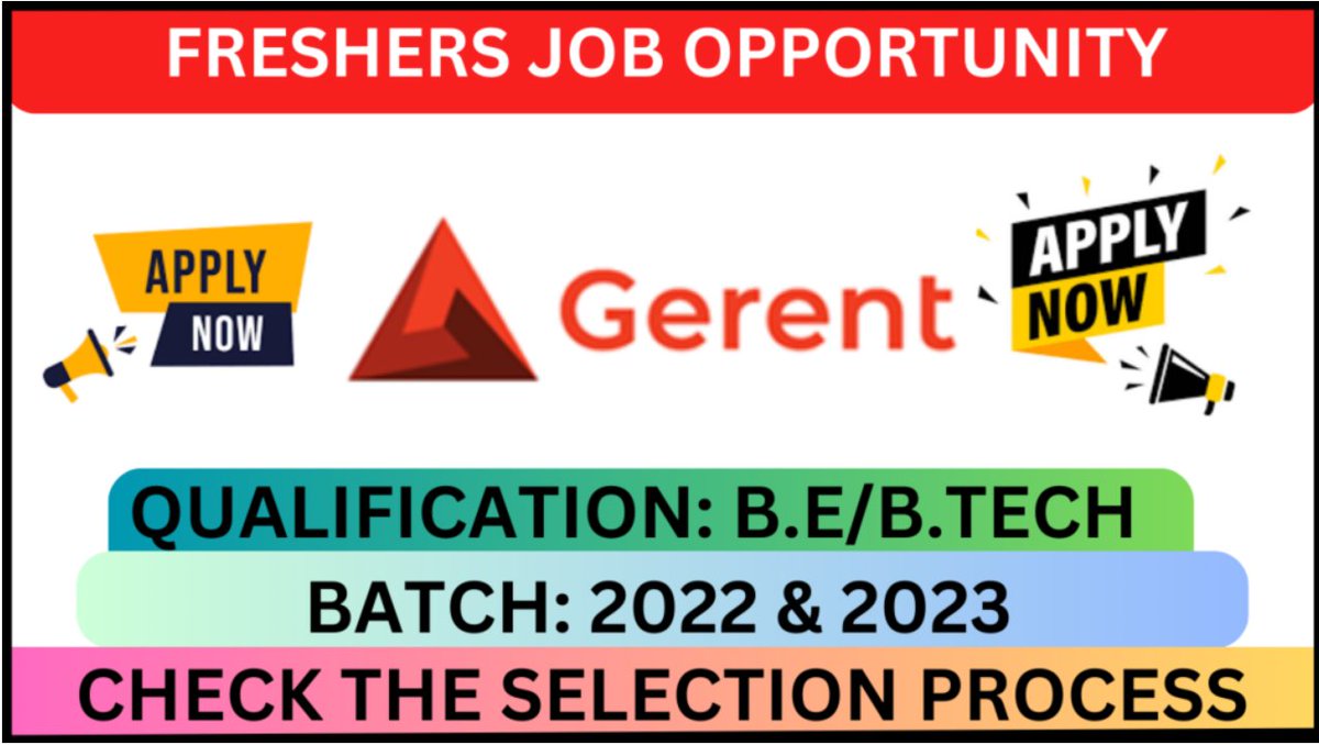 Freshersjobalrt's tweet image. Gerent Hiring For Software Developer
Qualification : B.E/B.TECH
Batch : 2022/2023
Location : Work From Home
Apply Link : rb.gy/rmu39
Whatsapp Group Link : lnkd.in/geG6Pc9j

#GerentHiring #SoftwareDeveloperJobs #SoftwareDeveloperOpportunity #JoinGerentTeam