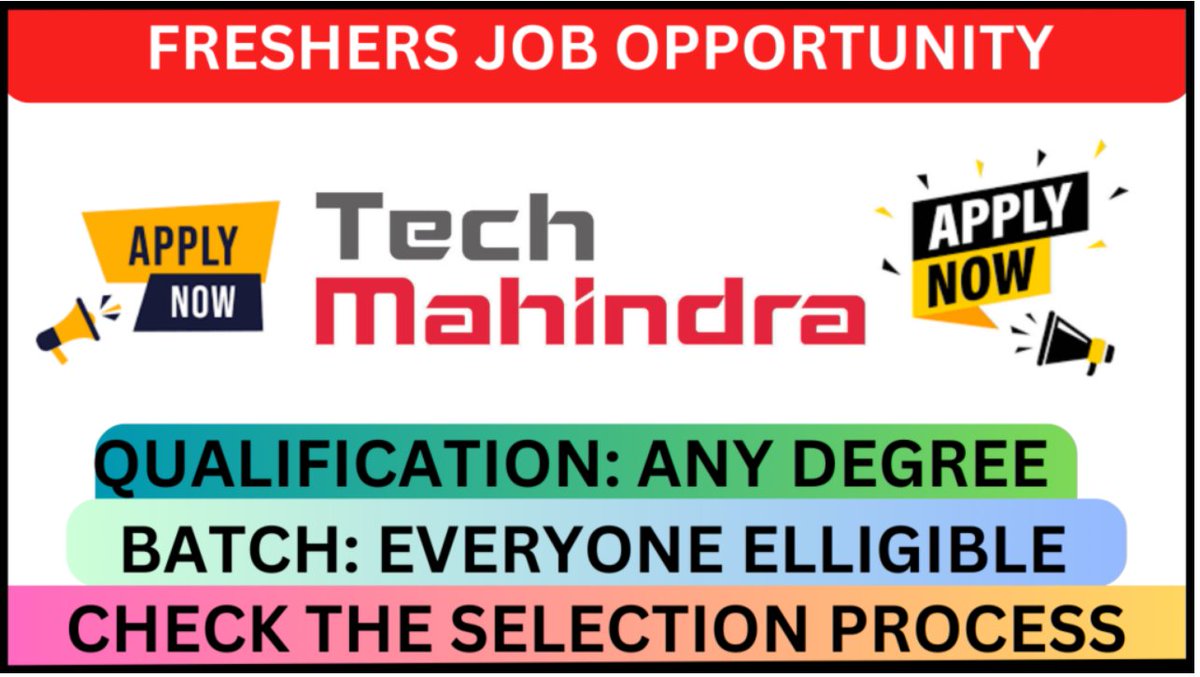 Freshersjobalrt's tweet image. Tech Mahindra Hiring for Technical Support
Qualification : B.E/B.TECH
Batch : Any Batch
Location : All India
Apply Link : rb.gy/06n3v
Whatsapp Group Link : lnkd.in/geG6Pc9j

#TechMahindraHiring #TechnicalSupportJobs #TechSupportCareers #TechMahindraJobs