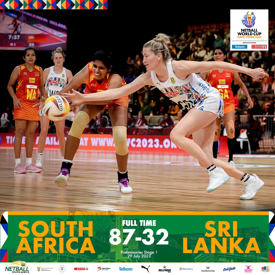 🇿🇦🆚🇱🇰
Goals galore! 🔥 And. What a way to celebrate Karla's 𝟭𝟬𝟬𝘁𝗵 &amp; Ine-Marí's 𝟱𝟬𝘁𝗵 international cap! 👏

South Africa make it 2-from-2 in their second 𝗣𝗼𝗼𝗹 𝗖 match at the 2023 Netball World Cup. 🙌

#SPARProteas | #NWC2023