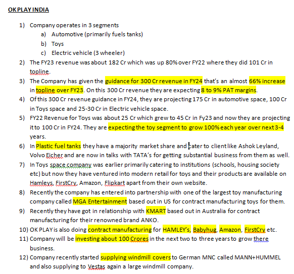 __Bharat1919's tweet photo. #OKPLAY
#OKPLA
OK PLAY INDIA
(summary about company's business and recent outlook) https://t.co/ZWrBkv1Ogt