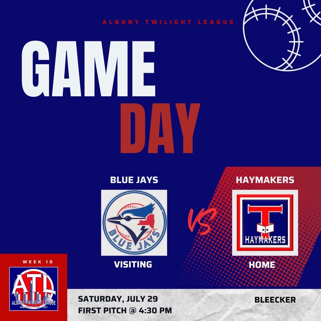 AlbanyTwilight's tweet photo. Double header day! 

 Come out to see the Blue Jays take on the Devil Cats and the Haymakers today! https://t.co/SicsdfTNGH