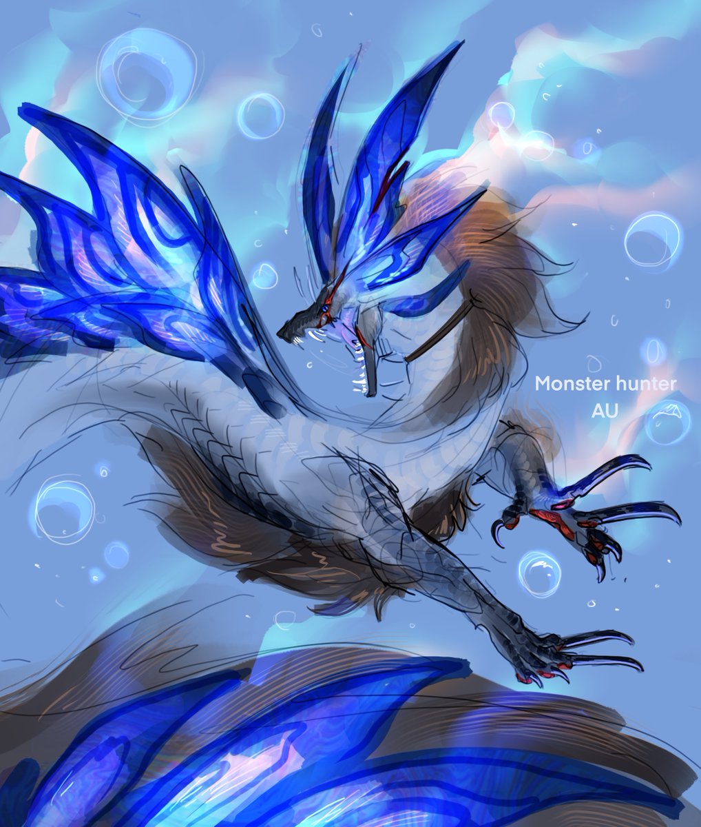 stormfall10's tweet photo. Thread for all the monster hunter AU things https://t.co/RqavSlS3qE