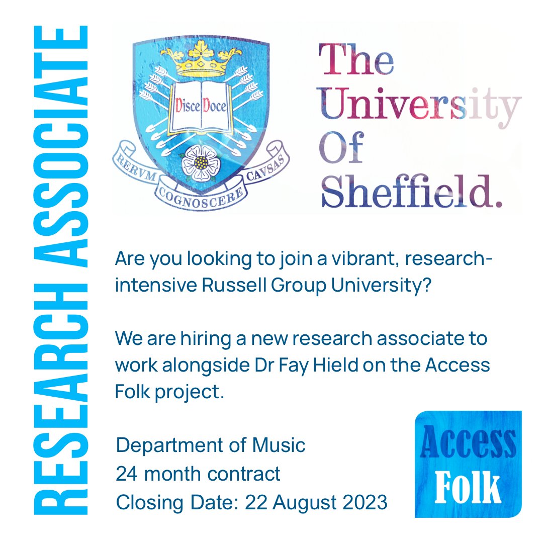 We’re on the hunt for a Research Associate to join us for Stage 2 of our project! jobs.ac.uk/job/DBO778/res… #researchassociate #musicresearch #folkresearch #musicdepartment #academicmusic #research #musicjobsuk