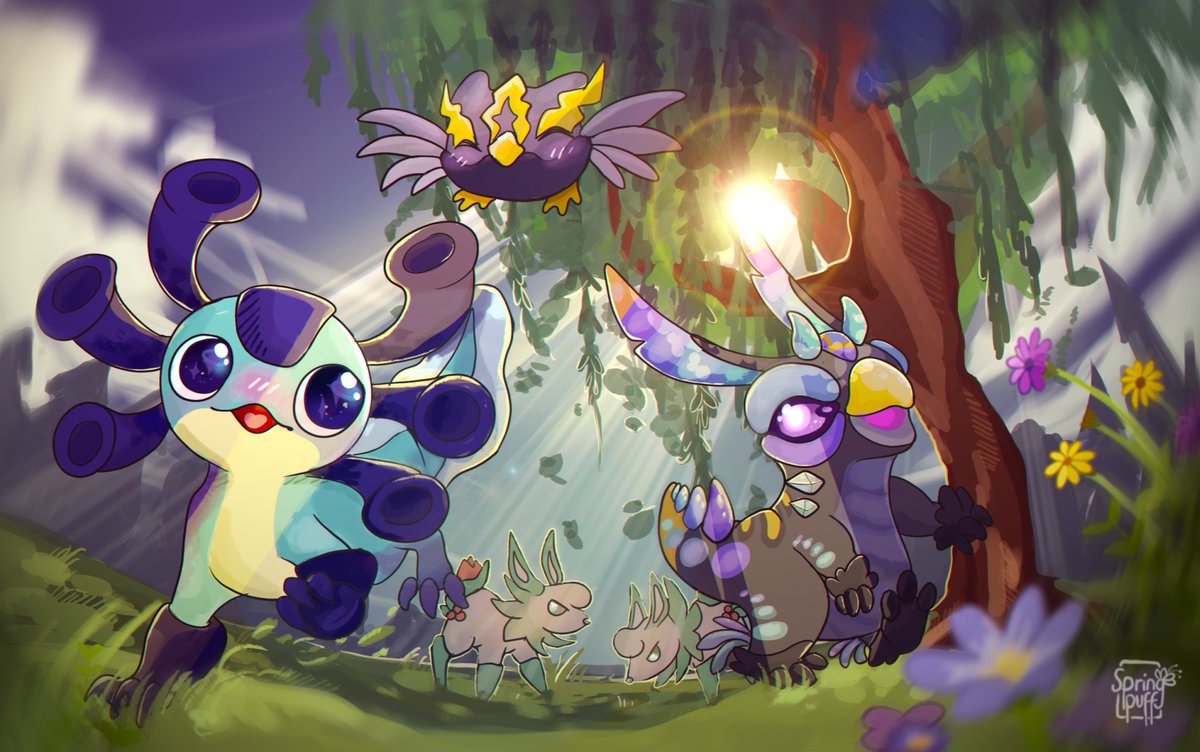 Prisma_Core's tweet photo. Honorable Mentions:

Skitlimander, Glorph, Tazird and Hollini exploring a lovely environment, by Discord user springpuff

Teriyokai with Denoki on its shoulder, by Discord user bdei

"The Gift", by Discord user arun.k https://t.co/4gkWjn7pAq