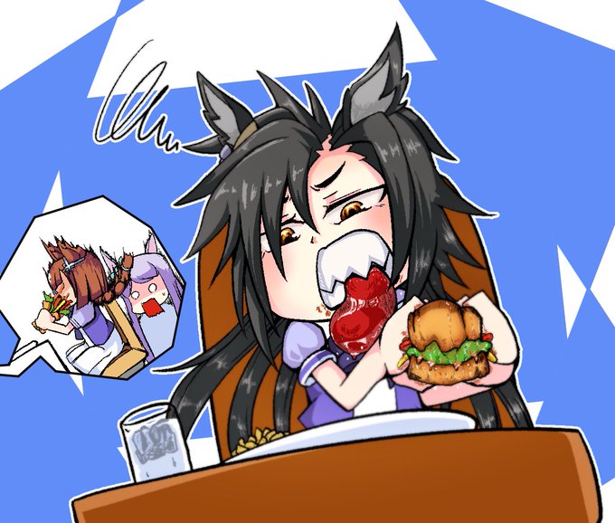 そう言えばイクノがハンバーガーでやらかすの、前に描いてたな。 