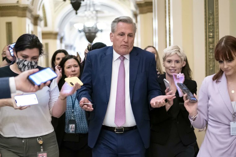 McCarthy takes GOP ‘whataboutism’ to another level. When asked about Trump’s new indictment all he can say is” What about Joe Biden“ Ok. Kevin. What about Joe Biden? Was he declared to be a rapist by a Judge and jury?  Did Joe Biden erase evidence? Was he indicted?No.#DemVoice1