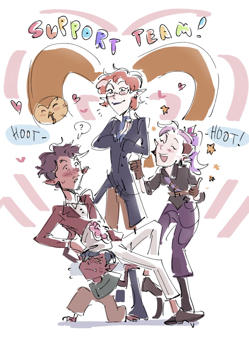 yah3e7y's tweet photo. #theowlhouse matt and his support team https://t.co/aMJ0KDVuFG