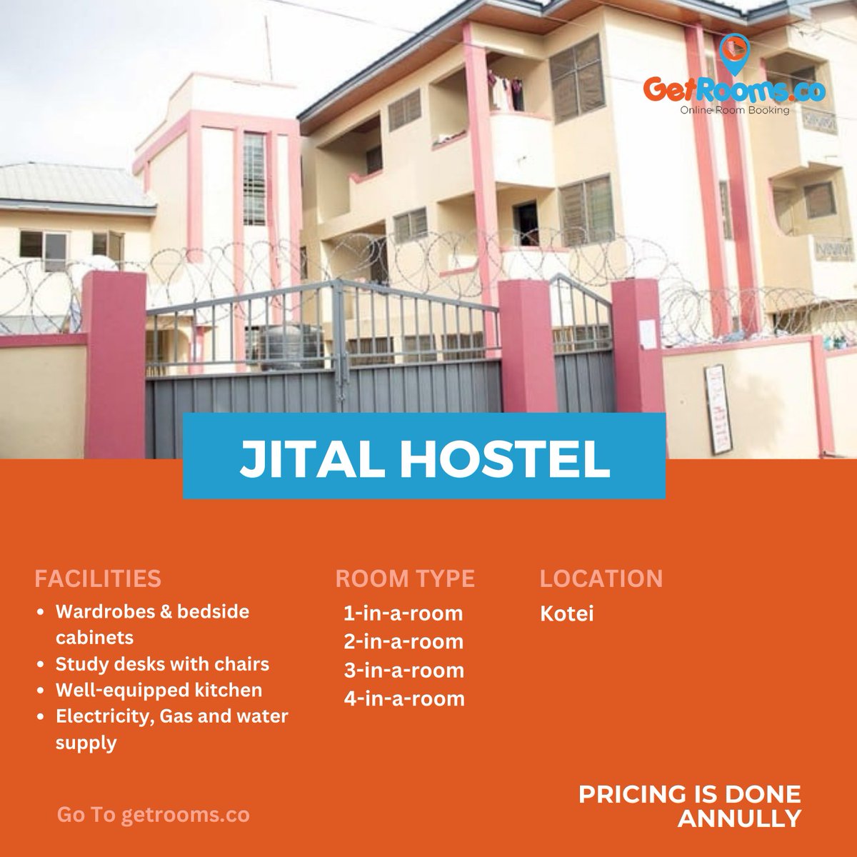 GetRoomsGh's tweet photo. Have you secured your room for the next academic year? Let's help you with that at GetRooms
https://t.co/YenKaJu7g8

#studentlife #College #hotels #university  #Ghana #hostelroom #GetRooms #Jitalhostel https://t.co/8hWO803BHS