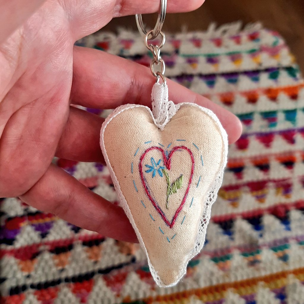 ManosyMonos's tweet photo. Les presento este nuevo llaverito de corazón muy primaveral, a propósito de este día tan soleado 🌻💜🌞 https://t.co/WclvniDoAl