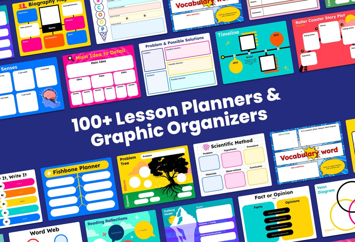 Every good lesson starts with an epic plan! We have developed over 100 lesson planners and graphic organizers that allow you to maximise your lesson time and create engaging activities for your students.

Browse them now 👉 hubs.la/Q01ZhC4t0

#edtech #edutwitter