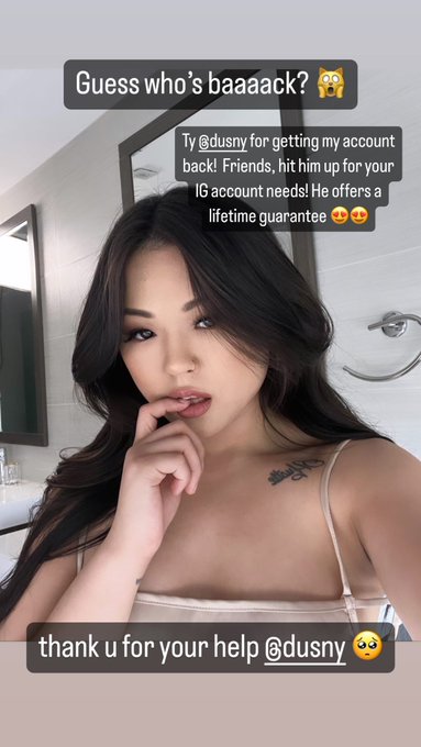 Finally got my instagram back!!! Yay!! Ty to @/dusny who got my account back SO quickly and easily! Hit